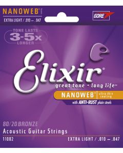 Acheter ELIXIR NANOWEB 11002 JEU CORDES GIT. FOLK / EXTRA-LIGHT 10-47